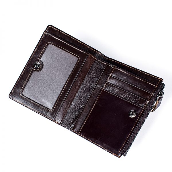 MVA Men Wallets Genuine Leather Wallet for Credit Card Holder Zip Small Wallet Man Leather Wallet