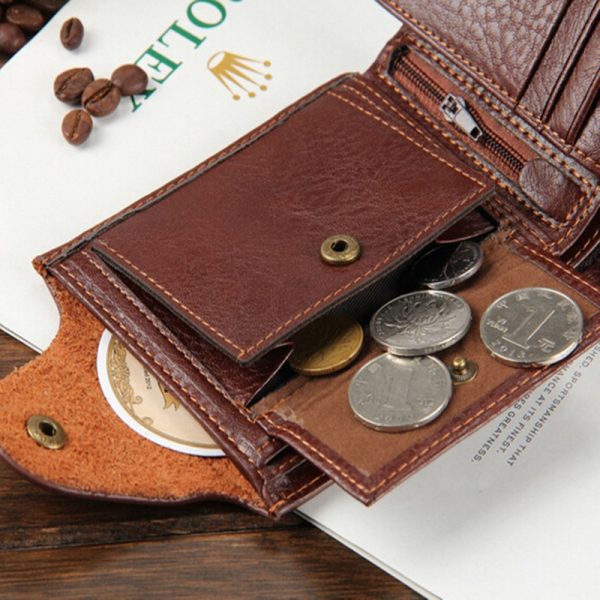New brand high quality short men s wallet Genuine leather qualitty guarantee purse for male