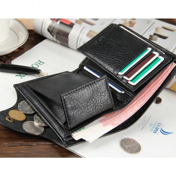 New brand high quality short men s wallet Genuine leather qualitty guarantee purse for male