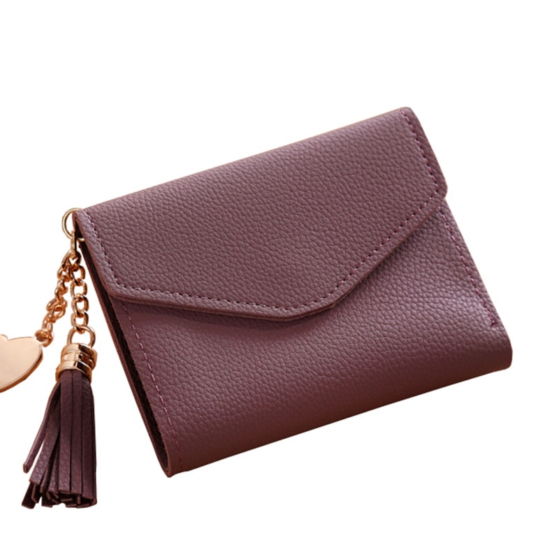 Tassel Leather Wallet Women Small Luxury Brand Famous Mini Women