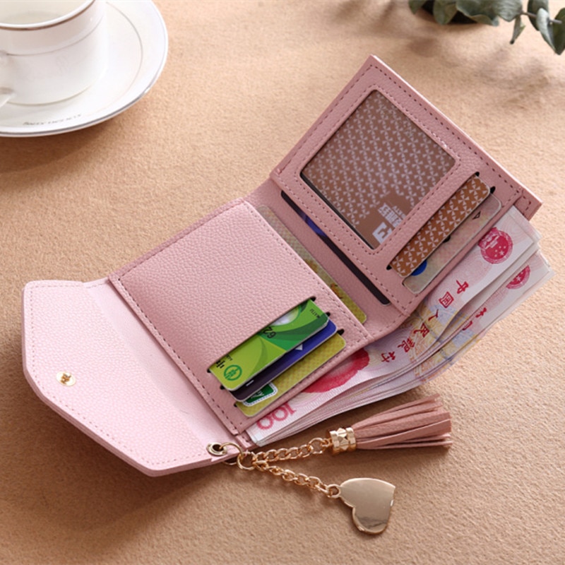 High Quality Luxury Leather Tassel Women's Credit Card Holder Wallet