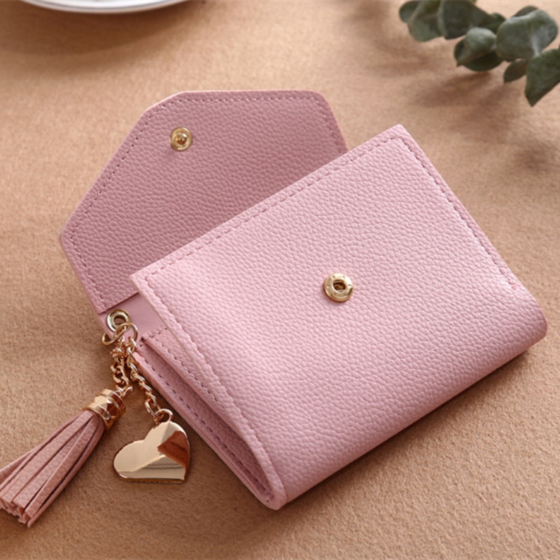 Women's Wallets Pink Cherry Blossom Flower Yellow Background Print PU  Leather Long Clutch Wallet Card Holder Purse Zipper Handbag