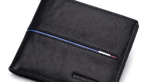 bison denim genuine leather bifold wallet