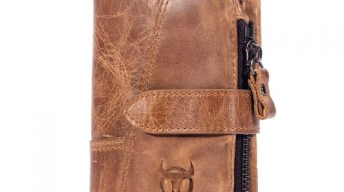 BULLCAPTAIN  Trifold Hasp Zipper Short Wallets for MEN Cow Leather CASUAL Wallet Money Purse Bag