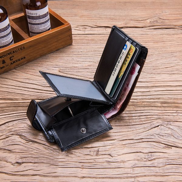 Baellerry Vintage Leather Hasp Small Wallet Coin Pocket Purse Card Holder Men Wallets Money Cartera Hombre