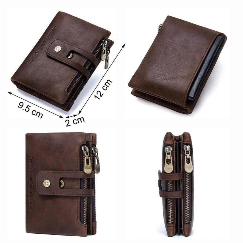 Genuine Crazy Horse Leather Men's Multi-Functional Wallet