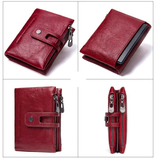 CONTACT S Genuine Crazy Horse Leather Mens Wallet Man Cowhide Cover Coin Purse Small Brand Male