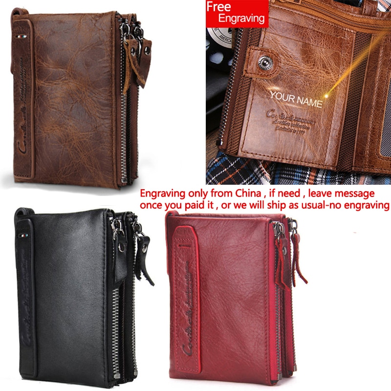CONTACT's Genuine Horse Leather Vintage High Quality Men's Wallet