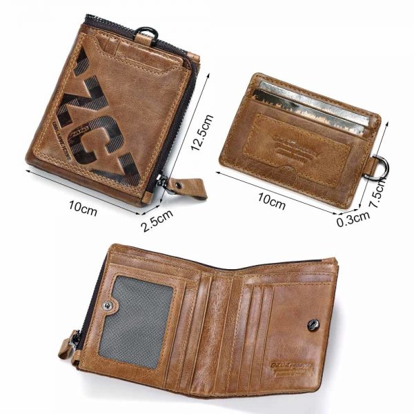 GZCZ Genuine Leather Men Wallet Fashion Coin Purse Card Holder Small Wallet Men Portomonee Male Clutch