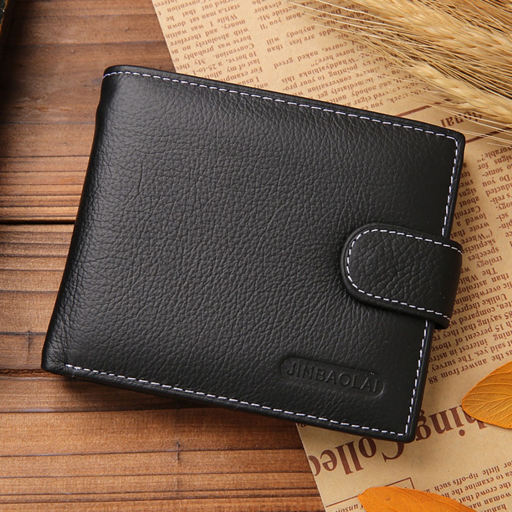 JINBAOLAI High Quality Leather Men's Zipper Wallet