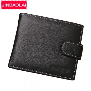 high quality genuine men's zipper wallet