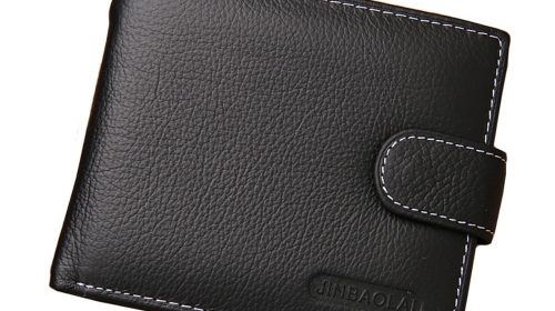high quality genuine men's zipper wallet