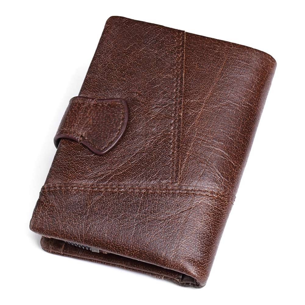 Genuine Leather Mens Slim Wallet Bifold Credit ID Card Holder Purse Money  Clip | eBay