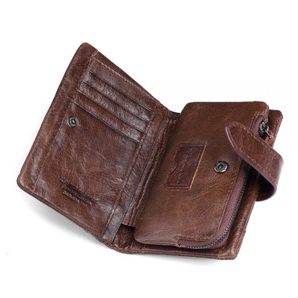 KAVIS Brand Genuine Leather Men Wallets Luxury Credit Cards Coin Purse Male Small Walet Portomonee Rfid