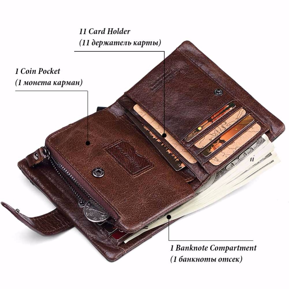 KAVI&#39;s Genuine Luxury Leather Wallet and Credit Card Holder for Men