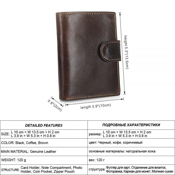 MISFITS Vintage Men Wallet Genuine Leather Short Wallets Male Multifunctional Cowhide Purse Coin Pocket Driver License