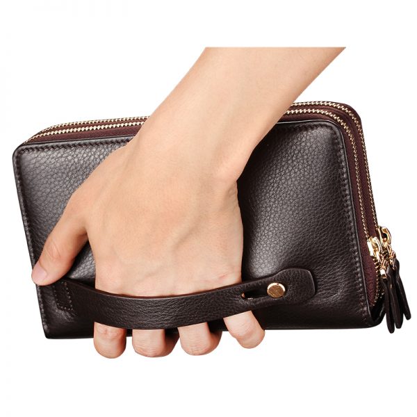 Men wallets with coin pocket long zipper coin purse for men clutch business Male Wallet Double
