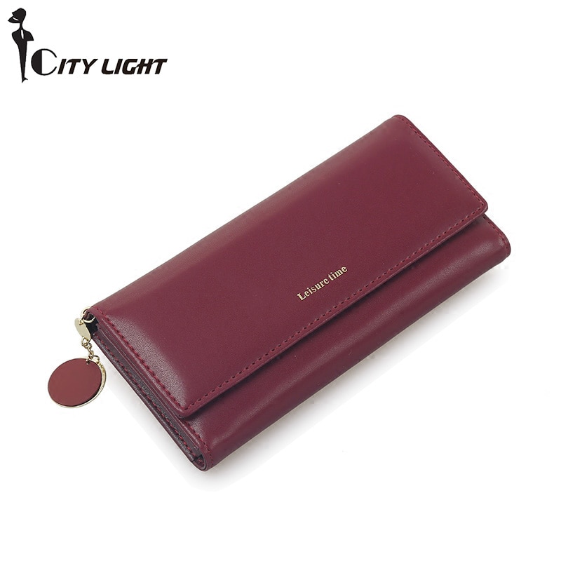 Zipper Closure Women's Wallet PU Leather Lady Purse ​with Wrist Strap for  Dating Holidays Traveling - Walmart.com