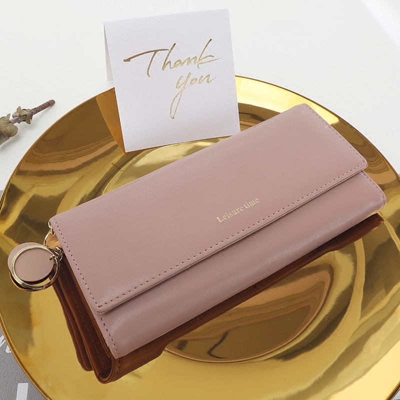 Long and Stylish PU Leather Clutch Card Holder Wallet for Women