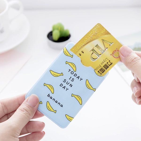 Small Fresh Cute ID Card Holder Case Cartoon Business Bus Bank Credit Card Cover Transparent PVC
