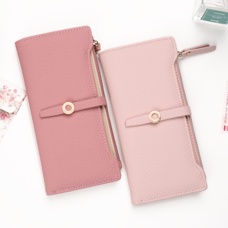 Chic Boutique De Mode Wallets For Women Slim Wallet Coin Long Ladies Purse  Cute Leather Girl Thin Clutch Large Capacity (Pink)