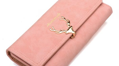 Women Wallet Card Wallet Female Purse Leather Trifold Long Coin Holder Phone Wallet Metal Christmas Deer