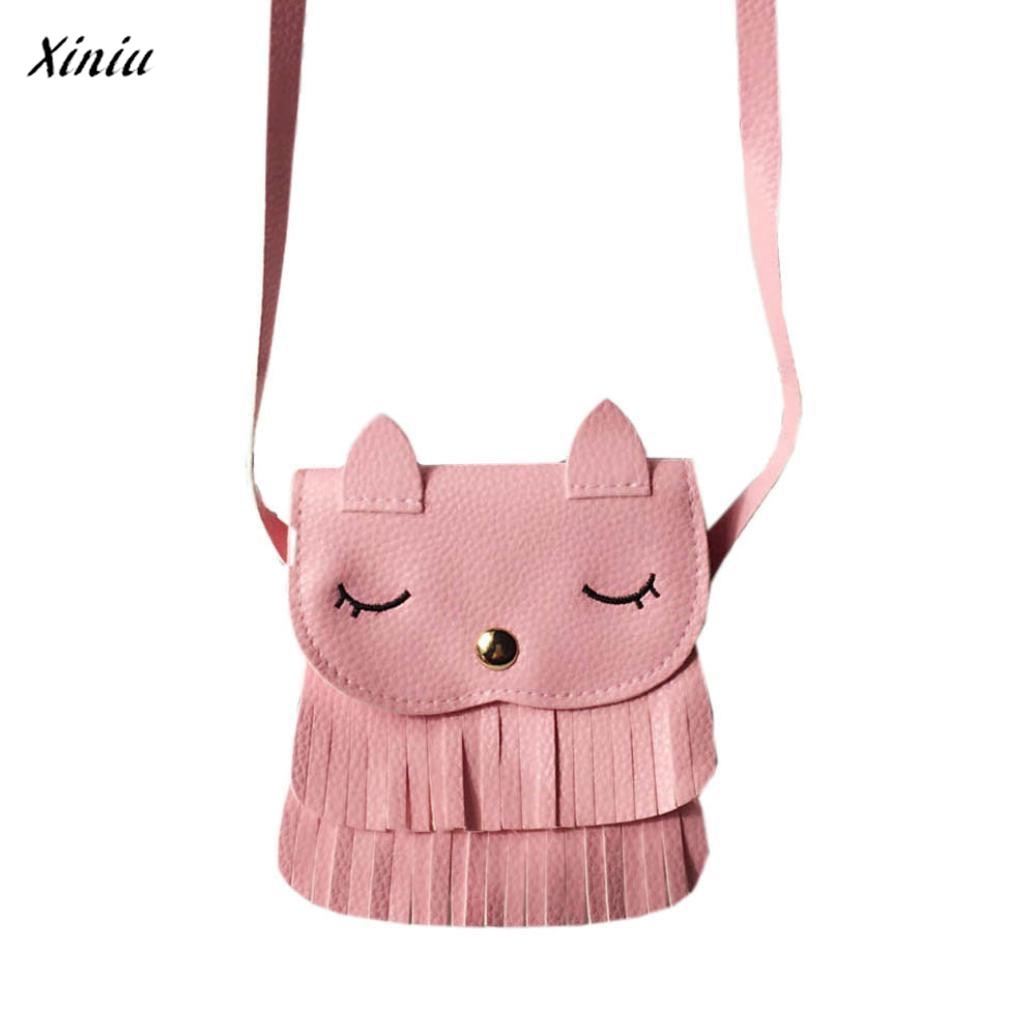xiniu Kids cat purse wallets for children Cute pattern tassel Bags Shoulder Bag Cute monederos para