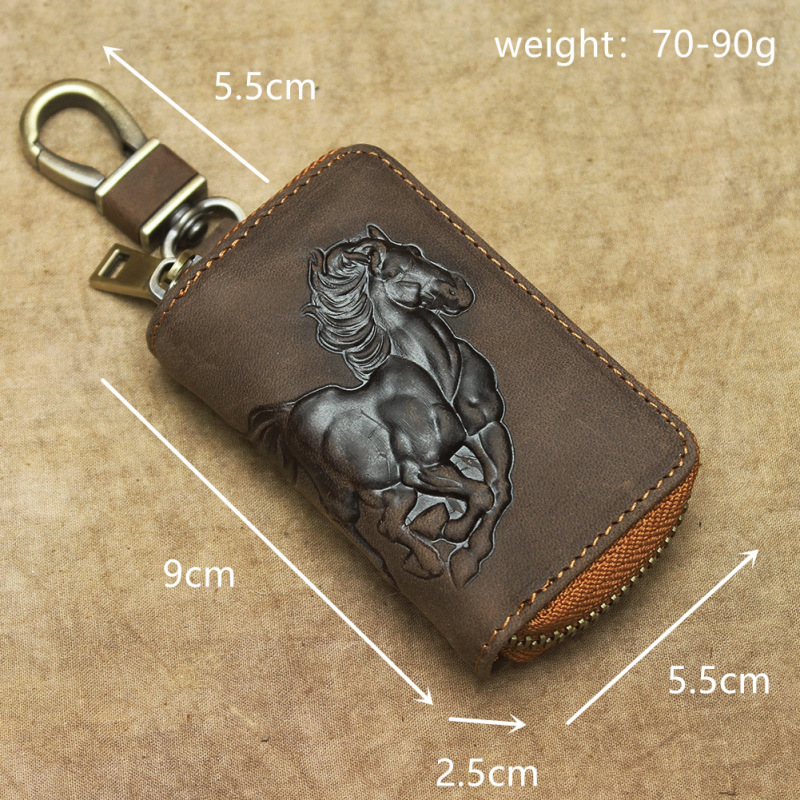 Gubintu’s Multi-functional Genuine Leather Trifold Keychain Wallets