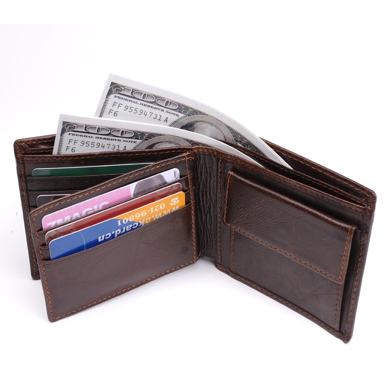 Men's Leather Bifold ID Card Holder Purse Wallet Billfold Handbag Slim  Clutch | eBay