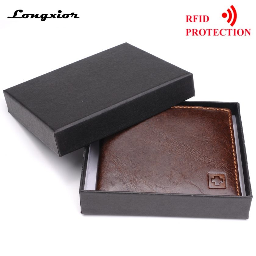 100% Genuine Leather RFID Protection Bifold Men’s Wallets