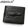 Unique Crocodile Skin Small Bifold Men’s Genuine Leather Wallets