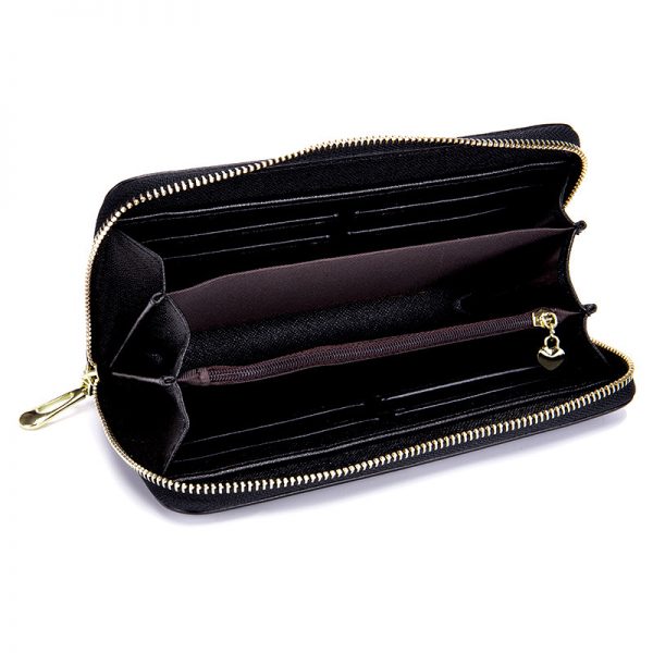 Luxury Brand Long Women Wallet with Interior Moblie Female Large Purse Woman Genuine Leather Card