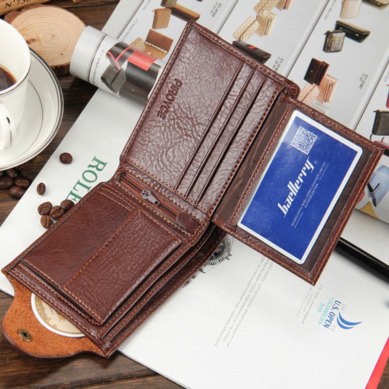  High  Quality  Genuine Leather Men  s Bifold Wallets 