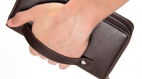 Baellerry Men Clutch Wallets PU Leather Large Capacity Zipper Hand Strap Men Wallet Luxurious Business