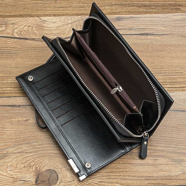 Multi-functional High Quality Long Zipper Business Wallets for Men