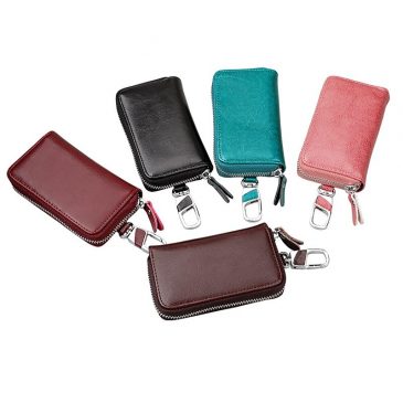 Genuine Multi-functional Leather Unisex Keychain Wallets
