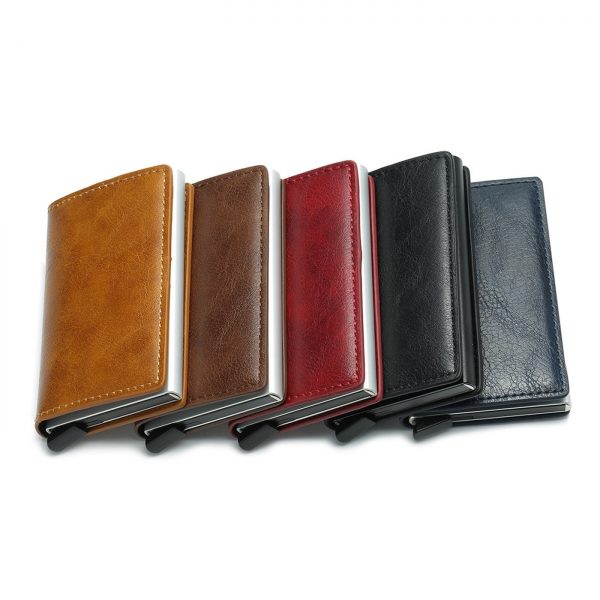 Fashion Men s Credit Card Holder Anti RFID Blocking Leather Small Wallet ID Card Case