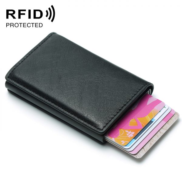 Fashion Men s Credit Card Holder Anti RFID Blocking Leather Small Wallet ID Card Case