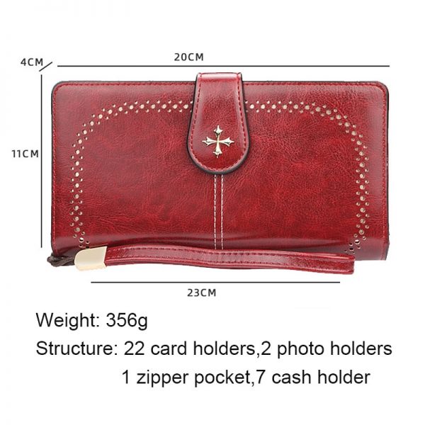 Hollow Out Women Wallets Large Long Wallet Fashion Top Quality PU Leather Card Holder Female