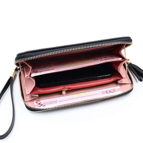 Leather Women Wallet Tassel Long Wallets Fashion Wallet Female Girls Phone Pocket Purse Card Holder