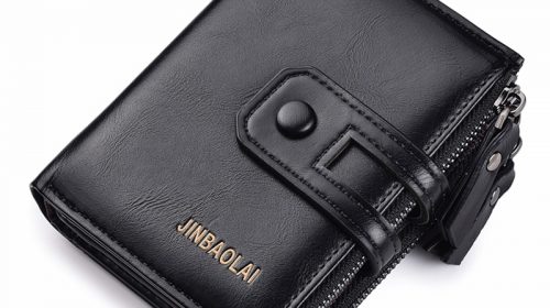 Men Wallets Short PU Leather Double Zipper Hasp Men Purses Card Holder Coin Pocket Vintage