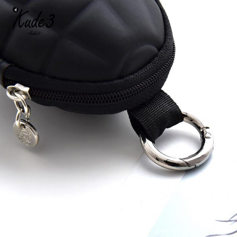 Multi-functional PU Leather Grenade Shaped Keychain Holder Pouch