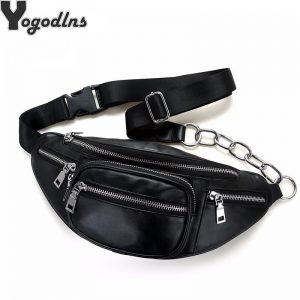 Solid PU leaHigh Quality PU Leather handbag Women chest Pack Punk Bag Shoulder Bag Women s Belt Waist