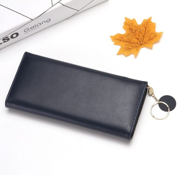 chain leather trifold Multi credit card phone holder wallet for women ladies elegant clutch long