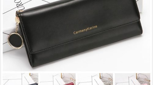 chain leather trifold Multi credit card phone holder wallet for women ladies elegant clutch long