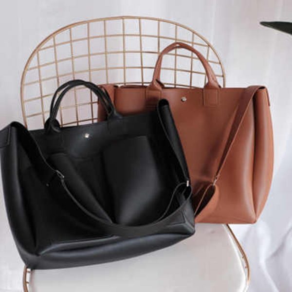 new Pu Leather laptop Bag Simple Handbags Famous Brands Women Shoulder Bag Casual Big Tote