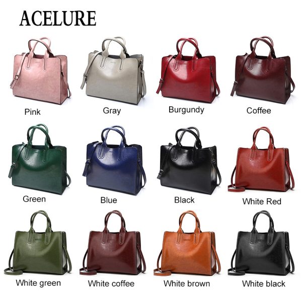 ACELURE Leather Handbags Big Women Bag High Quality Casual Female Bags Trunk Tote Spanish Brand Shoulder