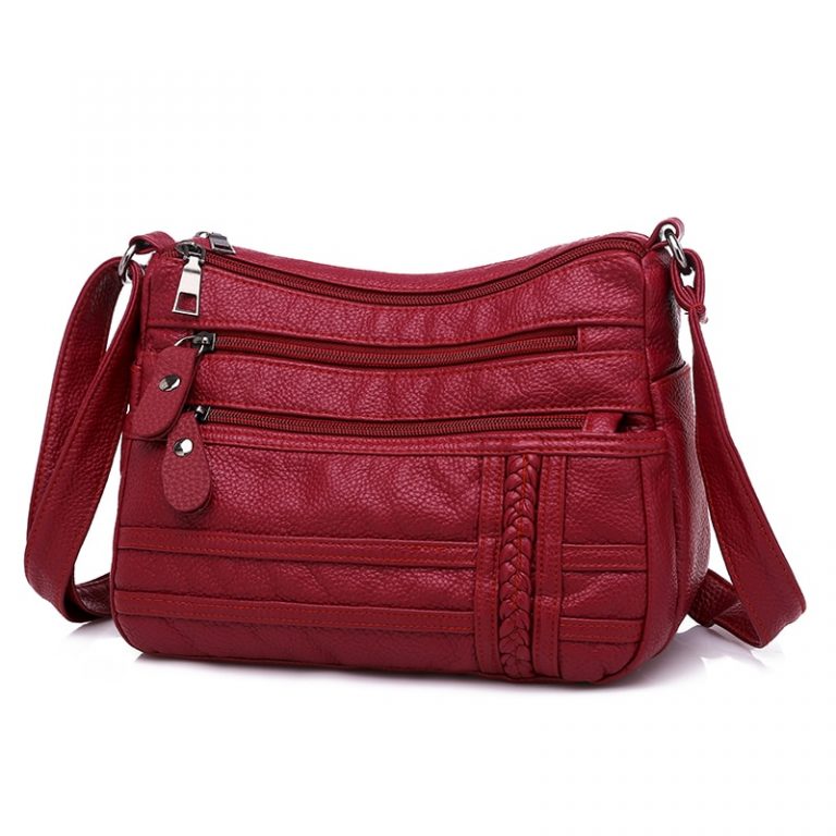 Annmouler Soft PU Leather Multi-layer Crossbody Handbags for Women