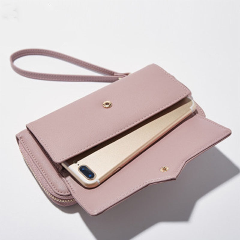 Wallets for Women, Long Leather Checkbook Card Holder Purse Zipper Buckle  Elegant Clutch Ladies Wallet Coin Purse (Pink) price in UAE | Amazon UAE |  kanbkam