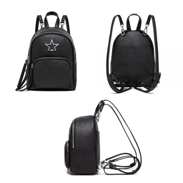 BISON DENIM Cow Leather Backpack Women Quality Leather Backpacks for Teenagers Female School Shoulder Bag Bagpack
